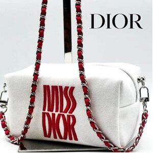 Miss DIOR White and Red Chain Bag NWT